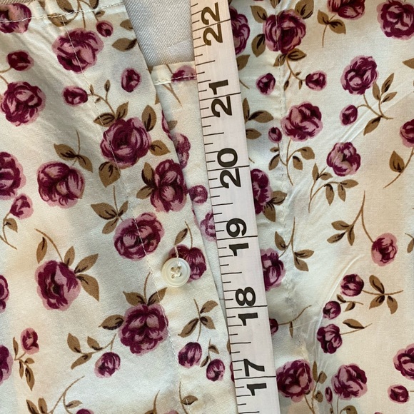 Ann Taylor Button Up Long Sleeve Cotton Floral Button up Blouse 4p - Picture 8 of 9